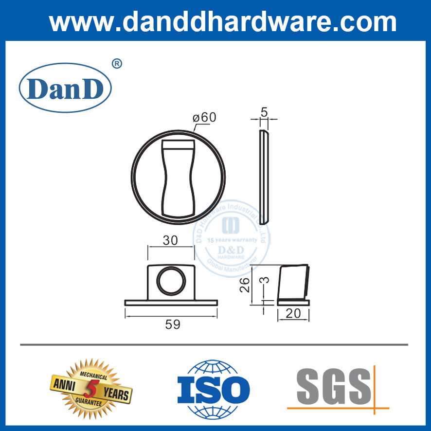 Segurança da portas de liga de zinco Pare de aço inoxidável por porta comercial magnética Stop-DDDS037