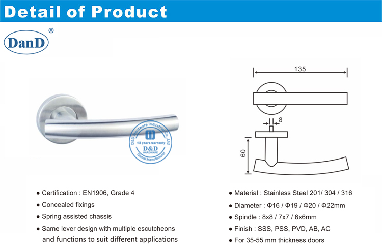 Hardware de Handles-D e D da porta da frente