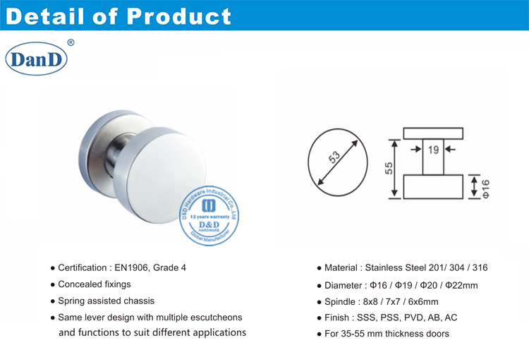 Hardware da porta da porta-d e D