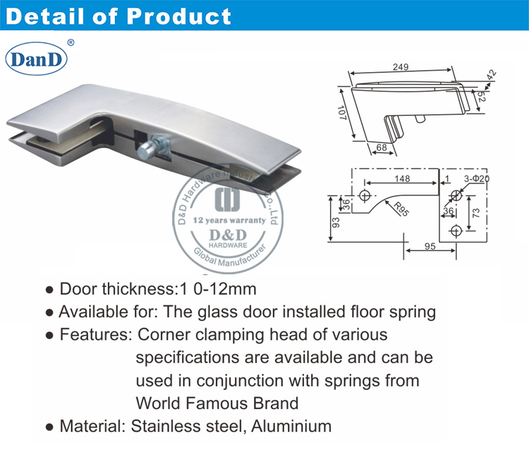 Canto manivela patch fitting-d e d hardware