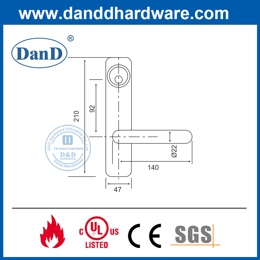 Hot Selling Sus304 Espiga de alavanca de alavanca para dispositivo de pânico-DDPD014