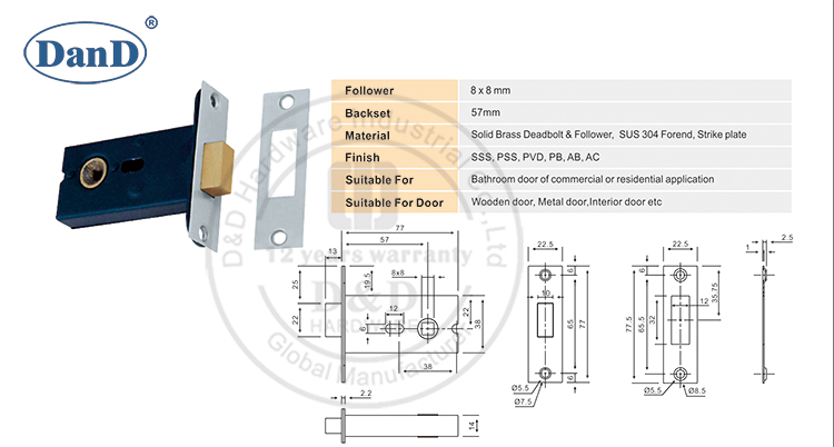 Euro Banheiro Deadbolt -D e D Hardware