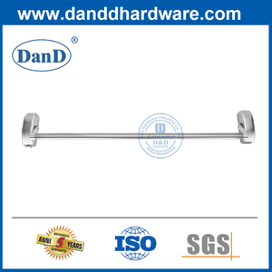 Portas de saída comercial acabamento prateado em aço inoxidável barras de pânico para portas duplas-ddpd021