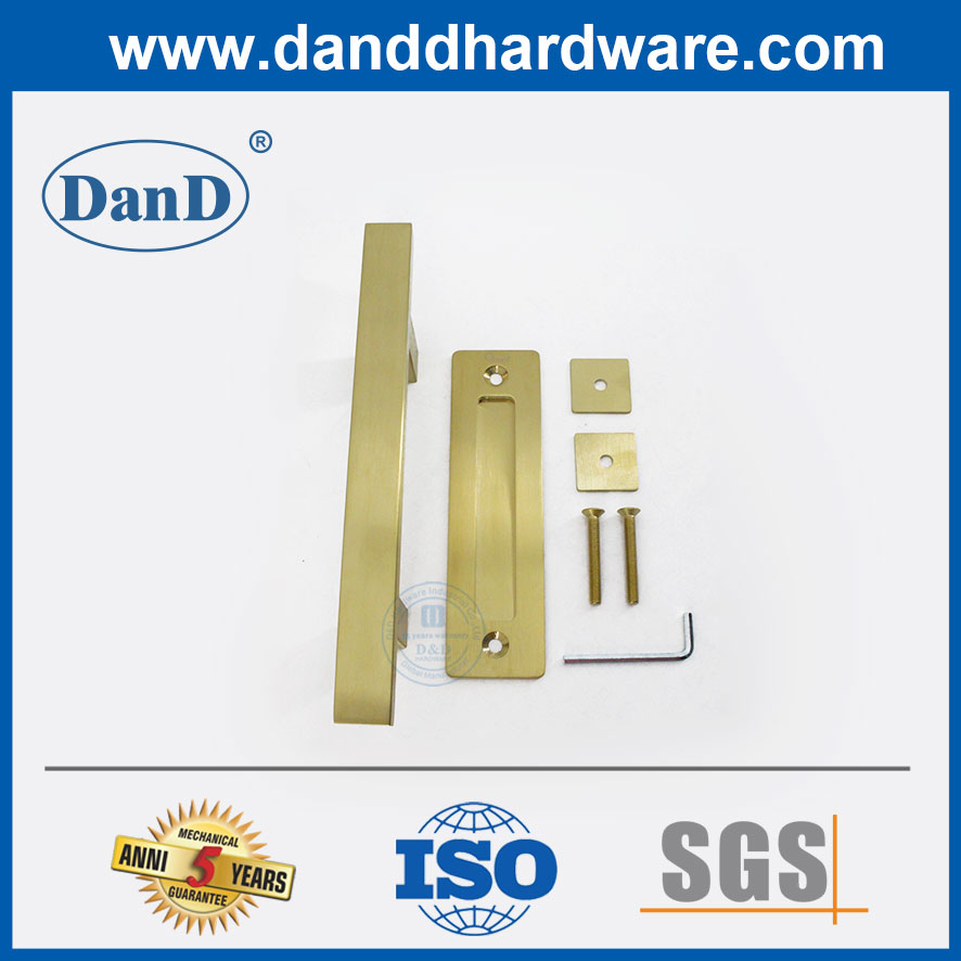 Cetim Brass Aço inoxidável de aço exterior celeiro deslizamento Hardware da porta deslizante Conjunto de hardware DDBD103