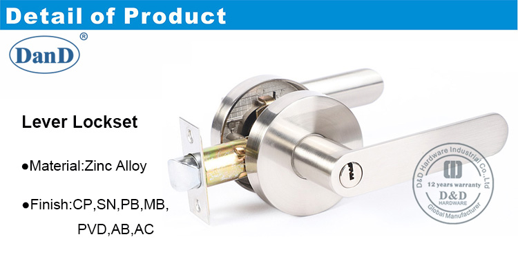 Lockset de alavanca para porta de madeira-DDLK073-D e D