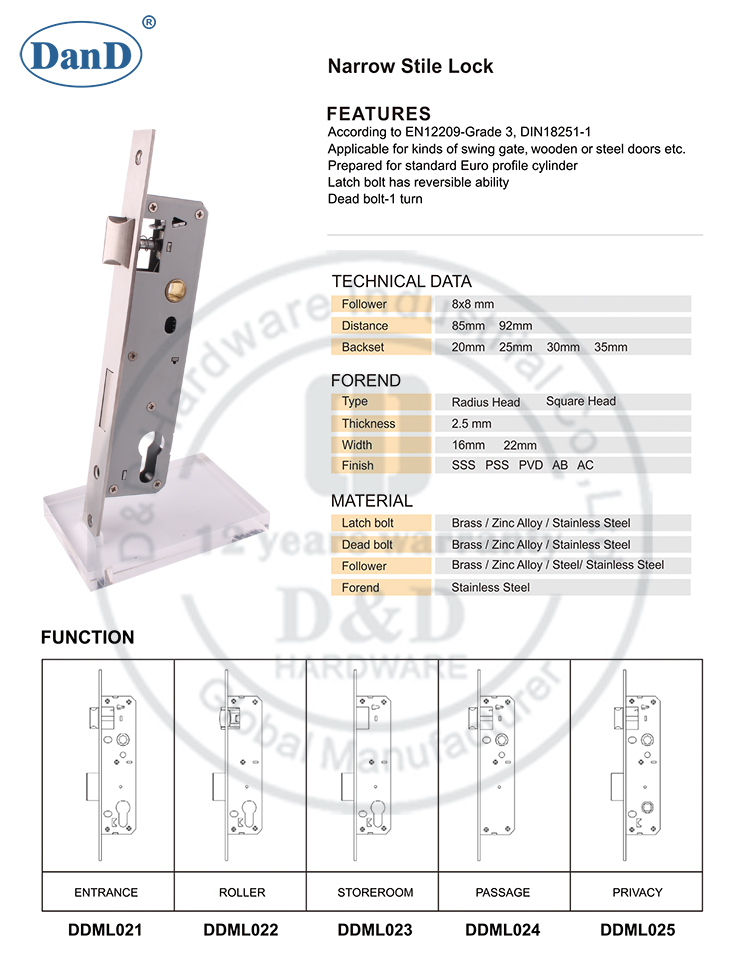 Deadbolt 1-turn lock-D e D hardware