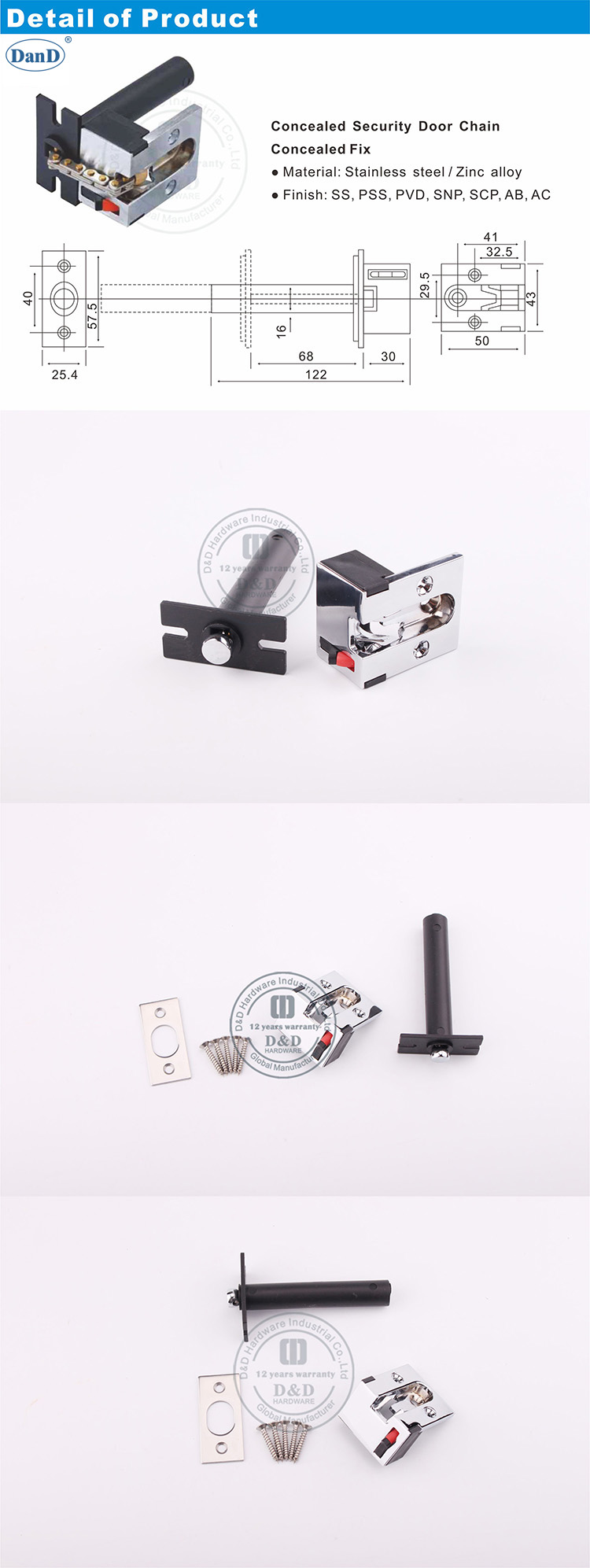 Cadeia de Porta de Seguran&ccedil;a Escondida-DDDG002